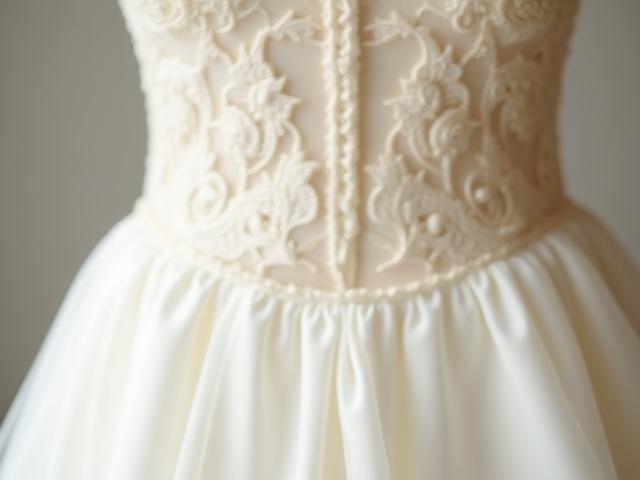 Detail shot of a beautifully altered bridal gown